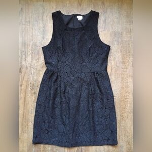 J. Crew Sleeveless Black Lace Mini Dress Size 12